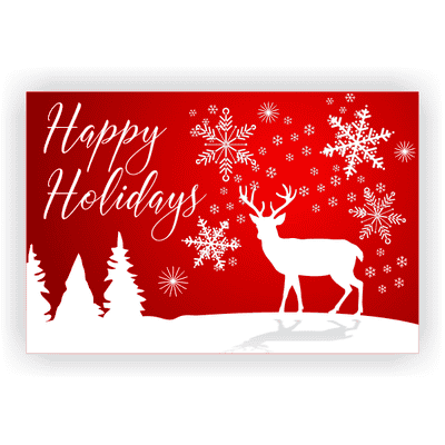 Happy Holidays White Reindeer Banner | 2' x 3'