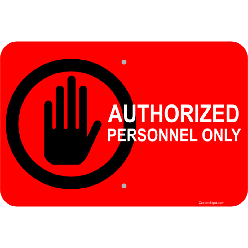 Horizontal Clean Authorized Personnel Aluminum Sign | 12" x 18"