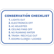 Horizontal Conserve Before Leaving Checklist Sign