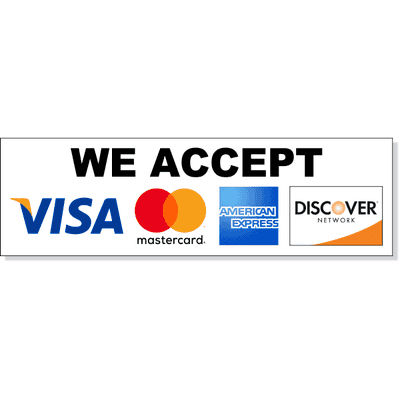 Horizontal Credit Card Accepted Decal | 3" x 10"