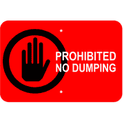 Horizontal Dumping Prohibited Sign