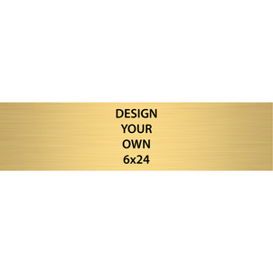 Horizontal Engraved Heavy Brass Signs 6" x 24"
