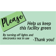 Horizontal Green Facility Conserve Energy Sign