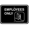 Horizontal Illustrated Employees Only Aluminum Sign | 12" x 18"