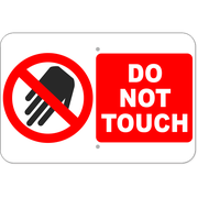 Horizontal Large Icon Do Not Touch 12" x 18" Aluminum Sign 
