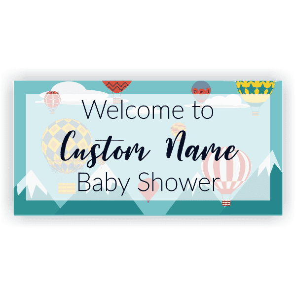 Hot Air Balloons 3" x 6" Baby Shower Banner