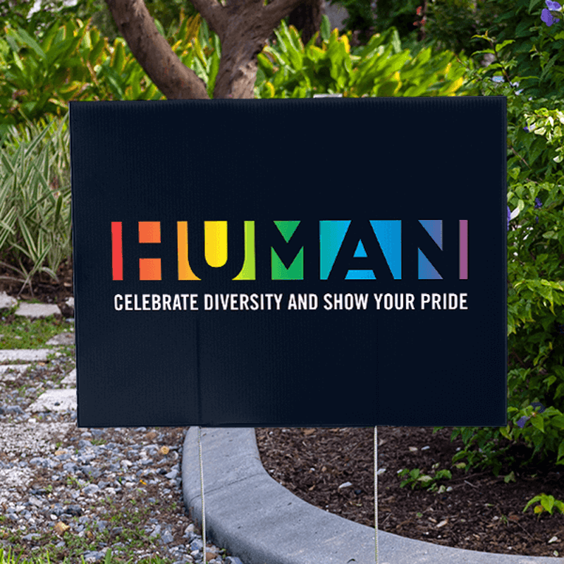 Rainbow Gradient Pride Yard Sign Lifestyle