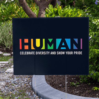 Rainbow Gradient Pride Yard Sign - alternate view