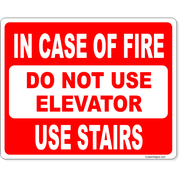 In Case of Fire Use Stairs 8" x 10" Full Color Sign 