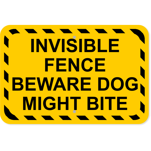 Invisible Fence Dog Bite Aluminum Sign | 12" x 18