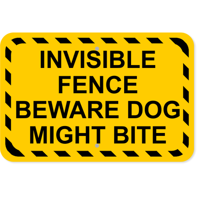 Invisible Fence Dog Bite Aluminum Sign | 12" x 18