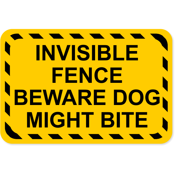 4" x 6" Invisible Fence Dog Bite Decal