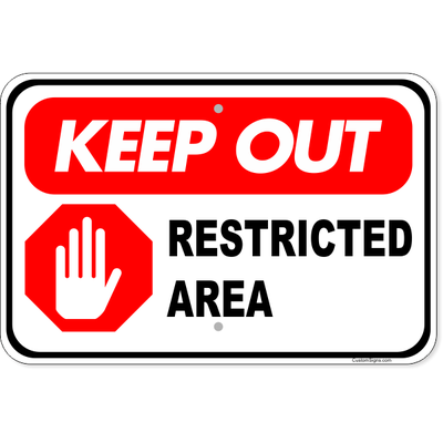 Keep Out Restricted Area Aluminum Sign | 12" x 18"