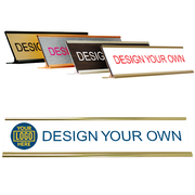 Large Full Color Desk Plate with Left Logo and Holder 