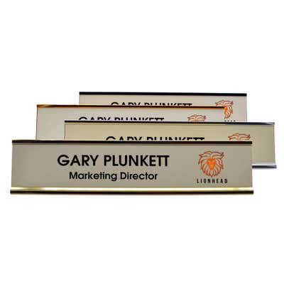 Desk Plate with Logo on Right