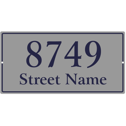 Large Rectangle Border Street Name 8" x 16" Home Address Sign