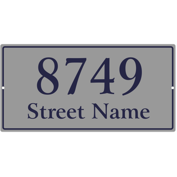 Large Rectangle Border Street Name 8" x 16" Home Address Sign