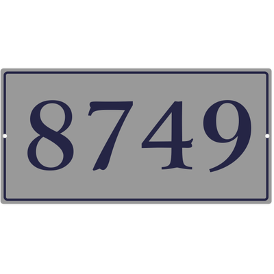 Large Rectangle Border House Number Sign | 8" x 16"