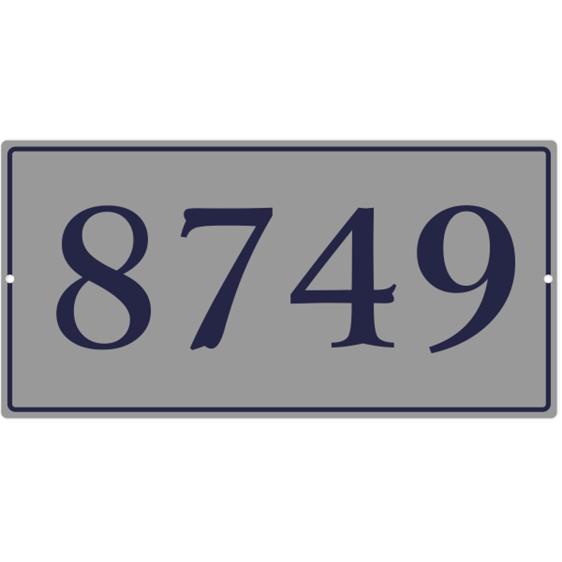 Large Rectangle Border House Number Sign | 8" x 16"