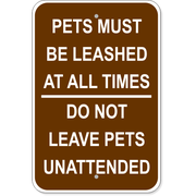 Leashed Pets 18" x 12" Aluminum Sign 