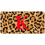 Cheetah Print Custom Monogram License Plate