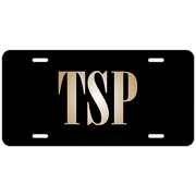 Gold Lettering Custom Monogram License Plate