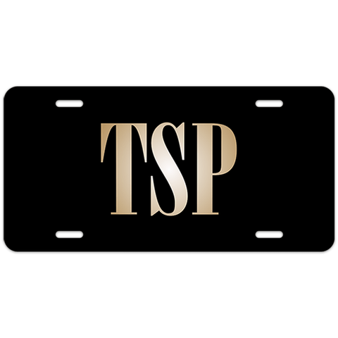 Gold Lettering Custom Monogram License Plate
