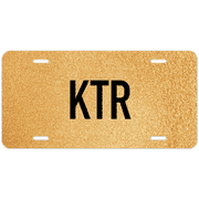 Gold Texture Custom Monogram License Plate