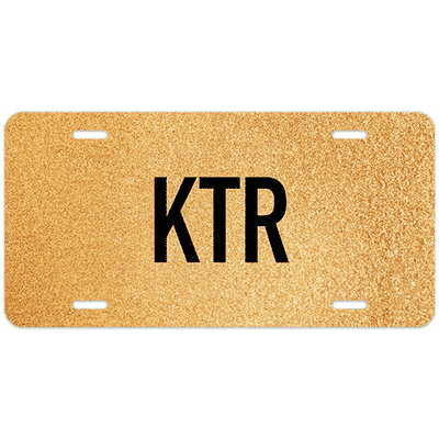 Gold Texture Monogram License Plate