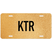 Gold Texture Custom Monogram License Plate