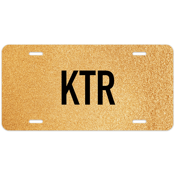 Gold Texture Custom Monogram License Plate