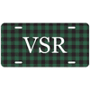 Green Buffalo Plaid Monogram License Plate