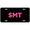 Pink and Yellow Shadowed Text Monogram License Plate