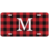 Red Buffalo Plaid Monogram License Plate