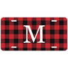 Red Buffalo Plaid Monogram License Plate