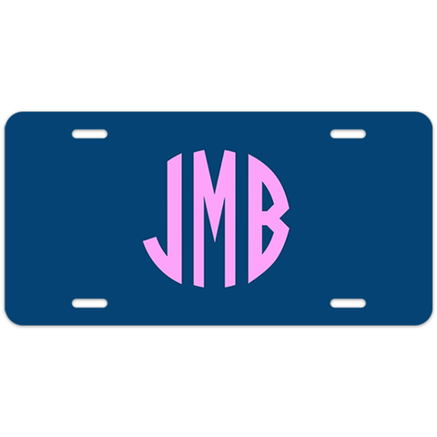 Traditional Custom Monogram License Plate