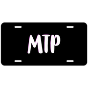 Pink and White Custom Monogram License Plate