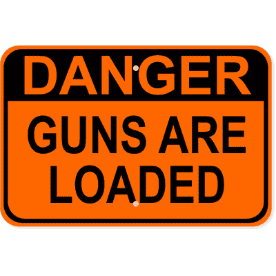 Loaded Guns Danger Aluminum Sign | 12" x 18"