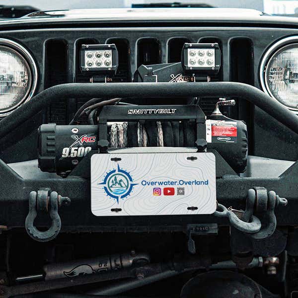 Front License Plate With Social Media Links on a Car