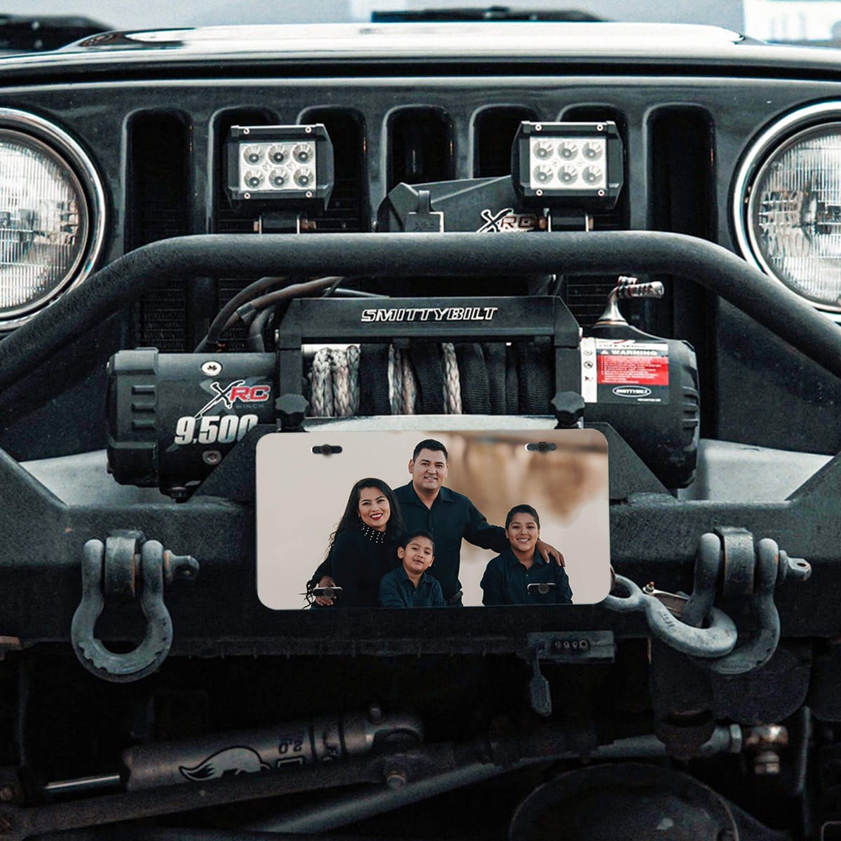 Upload Your Family Photo Custom Front License Plate on Front of Truck Lifestyle Image