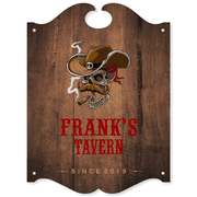 Personalized Smoking Skull 16" x 12" Tavern Sign