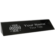 Engraved Black Marble 2" x 10" Desk Name Plate
