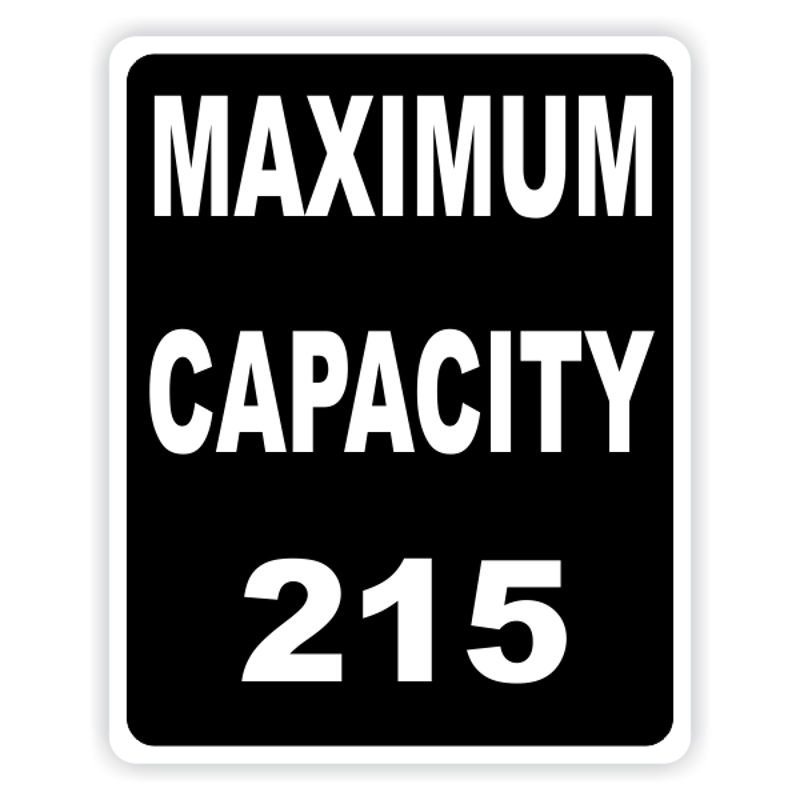 Maximum Capacity Black Custom Sign