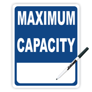 Maximum Capacity Blue 8" x 10" Dry Erase Sign