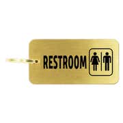 Men/Women Restroom Icon Brass Key Chain