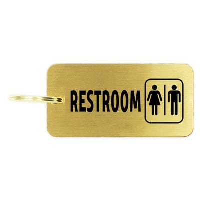 Men/Women Restroom Icon Brass Key Chain