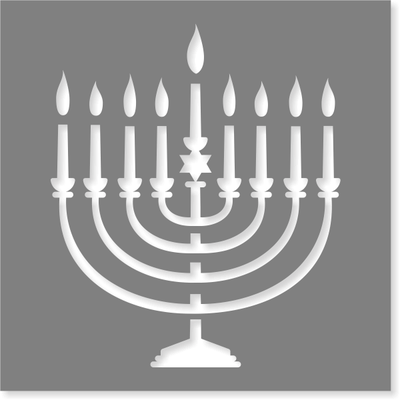 Menorah Stencil | Multiple Sizes