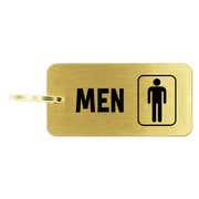 Men's Restroom Icon Brass Key Chain