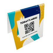 Custom QR Code Today's Menu 4" x 5" Trendy Table Top Sign