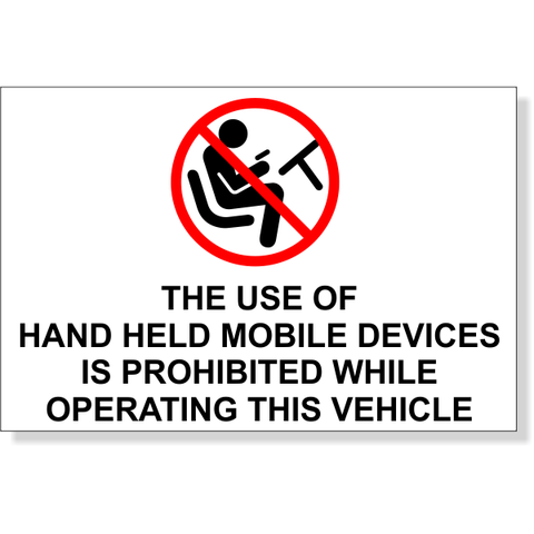 4" x 6" Mobile Device Prohibited While Operating Bumper Sticker